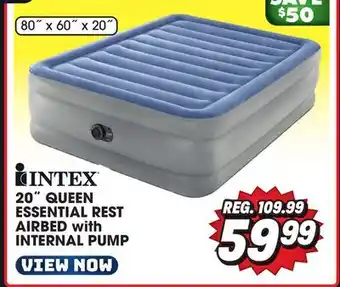Big 5 Intex 20 queen essential rest airbed with internal pump offer