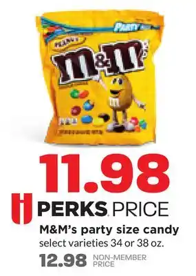 Hy-Vee M & m' s party size candy offer