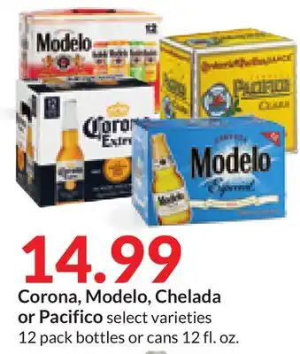 Hy-Vee Corona, modelo, chelada or pacifico offer