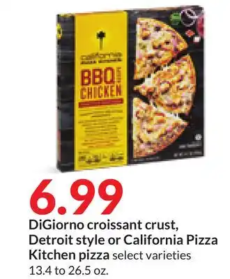 Hy-Vee Digiorno croissant crust, detroit style or california pizza kitchen pizza offer