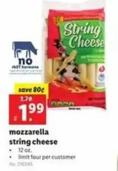 Lidl Mozzarella String Cheese 12 oz offer