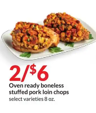 Hy-Vee Oven ready boneless stuffed pork loin chops offer