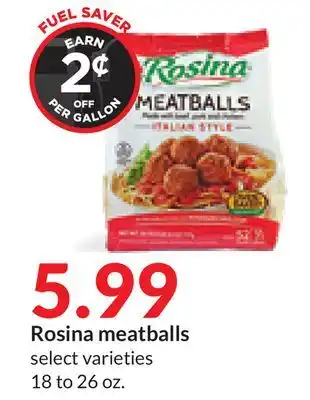 Hy-Vee Rosina meatballs offer