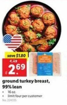 Lidl Ground Turkey Breast, 99% Lean offer