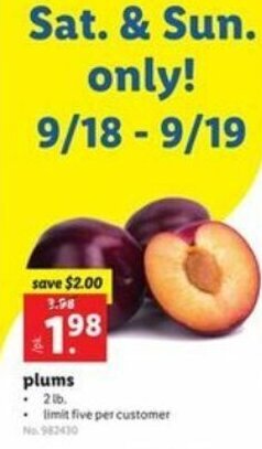 Lidl Plums offer