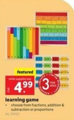 Lidl Learning Game offer