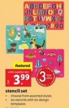 Lidl Stencil Set offer