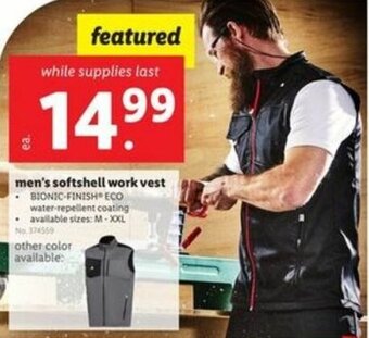 Lidl Men's Softshell Work Vest offer