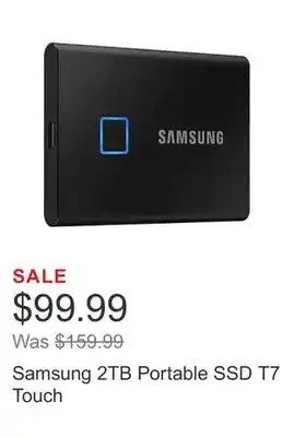 Costco Samsung 2tb portable ssd t7 touch offer