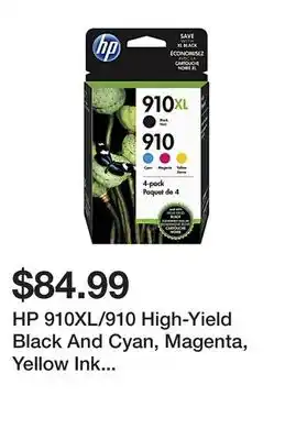 Office Depot Hp 910xl/910 high-yield black and cyan, magenta, yellow ink cartridges, pack of 4, 3jb41an offer