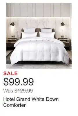 Costco Hotel grand white down comforter offer