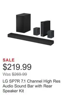Costco Lg sp7r 7.1 channel high res audio sound bar with rear speaker kit offer