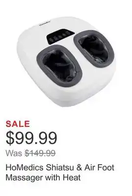Costco Homedics shiatsu & air foot massager with heat offer