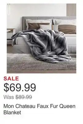 Costco Mon chateau faux fur queen blanket offer