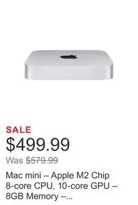 Costco Mac mini – apple m2 chip 8-core cpu, 10-core gpu – 8gb memory – 256gb ssd – silver offer