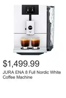 Costco Jura ena 8 full nordic white coffee machine offer