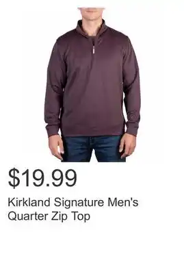 Costco Kirkland signature men's quarter zip top offer