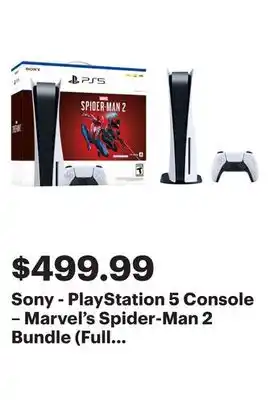 Best Buy Sony - playstation 5 console – marvel's spider-man 2 bundle (full game download included) - white offer