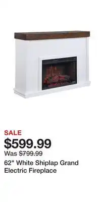 Big Lots 62 white shiplap grand electric fireplace offer