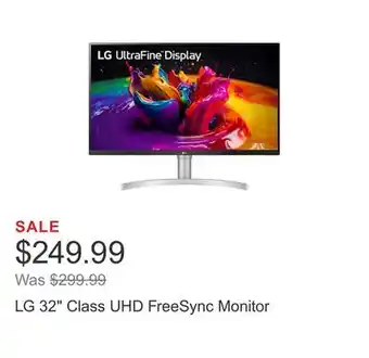 Costco Lg 32 class uhd freesync monitor offer