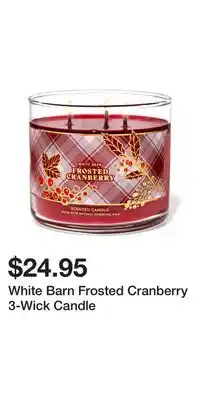 Bath & Body Works White barn frosted cranberry 3-wick candle offer