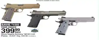 Rock Island Armory M1911 A1 Pistol. .45 ACP