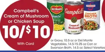Ralphs Campbell's cream of mushroom or chicken soup offer