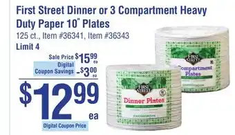 Smart & Final First street dinner or 3 compartment heavy duty paper 10 plates offer