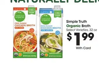 Ralphs Simple truth organic broth offer