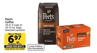 Albertsons Peet's coffee offer