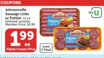 Albertsons Johnsonville sausage links or patties offer
