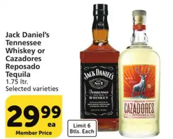Albertsons Jack daniel's tennessee whiskey or cazadores reposado tequila offer