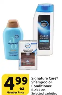 Vons Signature care shampoo or conditioner offer
