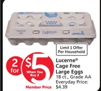 Vons Lucerne cage free large eggs offer