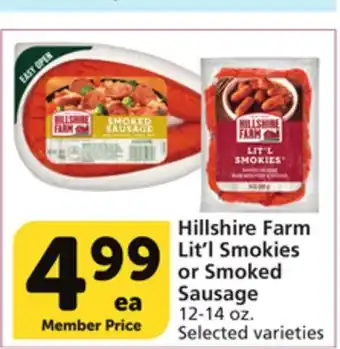 Vons Hillshire farm lit'l smokies or smoked sausage offer