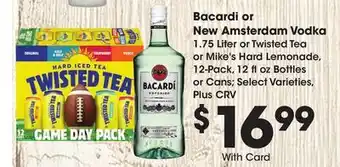 Ralphs Bacardi or new amsterdam vodka offer
