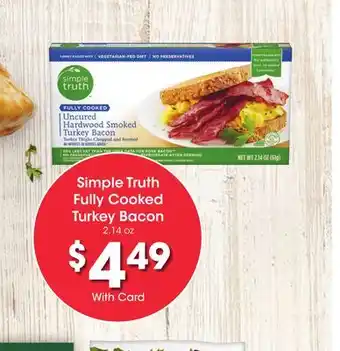 Ralphs Simple truth fully cooked turkey bacon offer
