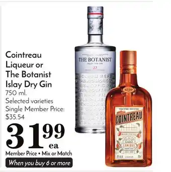 Pavilions Cointreau liqueur or the botanist islay dry gin offer