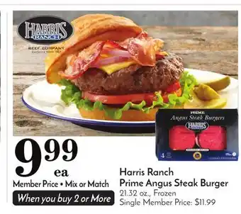 Pavilions Harris ranch prime angus steak burger offer