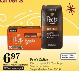 Pavilions Peet's coffee offer
