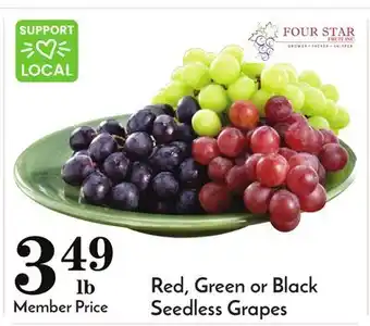 Pavilions Red, green or black seedless grapes offer
