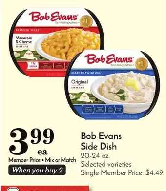 Pavilions Bob evans side dish offer