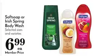 Pavilions Softsoap or irish spring body wash offer