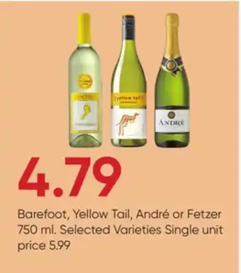 Stater Bros Barefoot, yellow tail, andré or fetzer offer