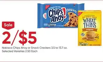 Stater Bros Nabisco chips ahoy or snack crackers offer
