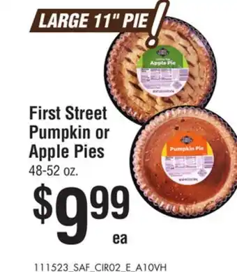 Smart & Final First street pumpkin or apple pies offer
