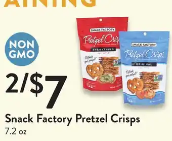 Fresh Thyme Snack factory pretzel crisps offer