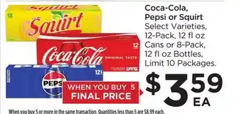Food 4 Less Coca-cola, pepsi or squirt offer