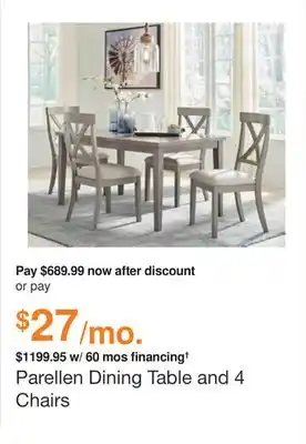 Ashley Furniture Parellen dining table and 4 chairs offer