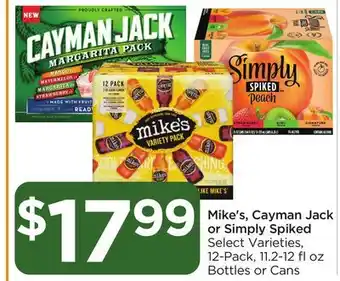 Food 4 Less Mike's, cayman jack or simply spiked offer